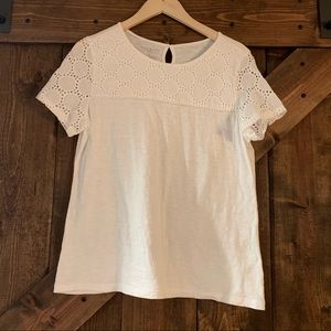 TALBOTS Short-sleeve Eyelet Top